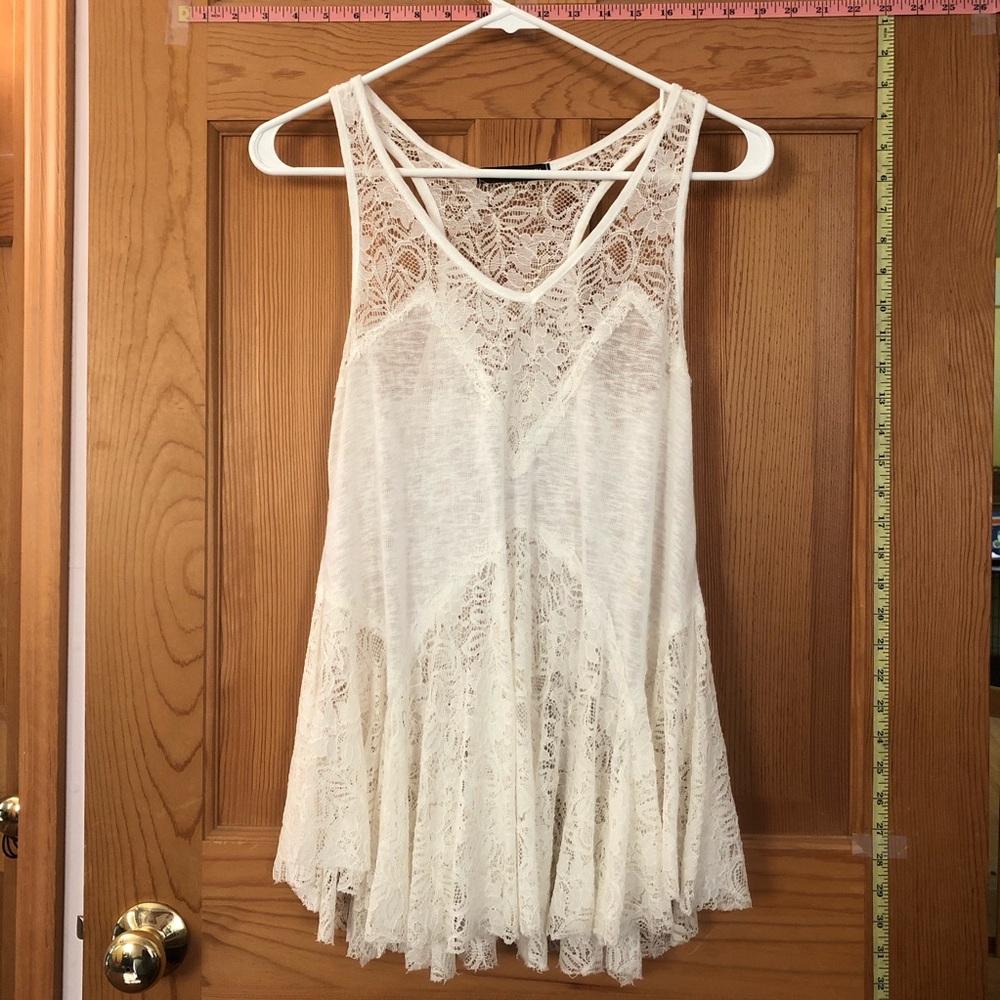 Sheer lace flowy racerback tank